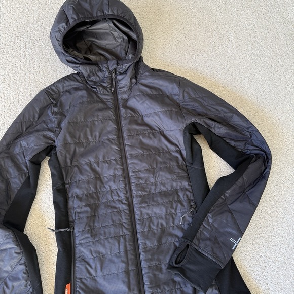 Icebreaker MerinoLOFT Helix Long Sleeve Zip Hood Jacket Women's XS Black $300 - Picture 2 of 12